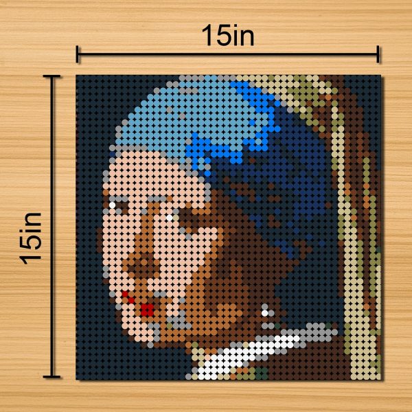 MOCBRICKLAND MOC 89843 Girl with a Pearl Earring Pixel Art 5