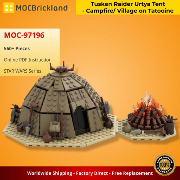 MOCBRICKLAND MOC 97196 Tusken Raider Urtya Tent Campfire Village on Tatooine 2