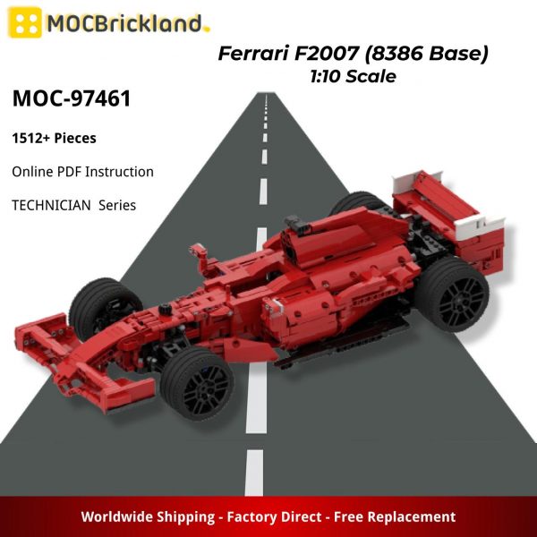 MOCBRICKLAND MOC 97461 Ferrari F2007 8386 Base 110 Scale 3