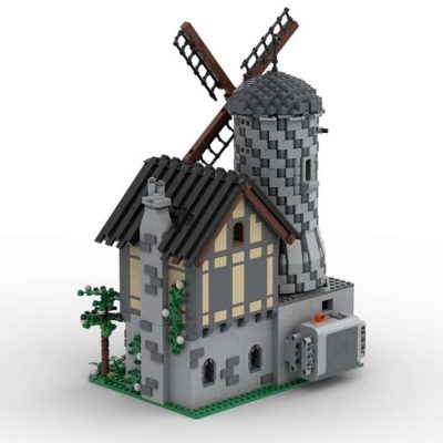 MODULAR BUILDING MOC 31613 Classic Castle Motorized Windmill by Tavernellos MOCBRICKLAND 3