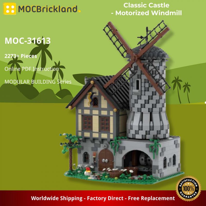 MODULAR BUILDING MOC 31613 Classic Castle Motorized Windmill by Tavernellos MOCBRICKLAND 5 800x800 1