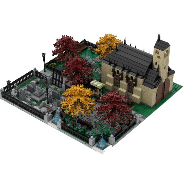 MODULAR BUILDING MOC 36498 Church with Cemetery by gabizon MOCBRICKLAND 3
