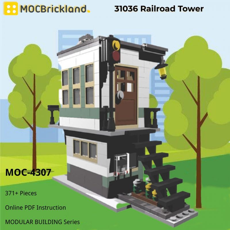 MODULAR BUILDING MOC 4307 31036 Railroad Tower by Berth MOCBRICKLAND 2 800x800 1