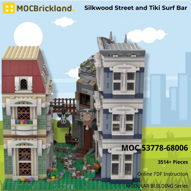 MODULAR BUILDING MOC 53778 68006 Silkwood Street and Tiki Surf Bar MOCBRICKLAND 2 800x800 1