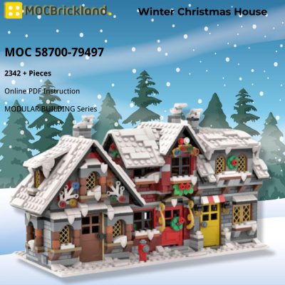 MODULAR BUILDING MOC 58700 79497 Winter Christmas House MOCBRICKLAND 7