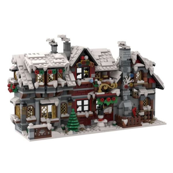 MODULAR BUILDING MOC 58700 79497 Winter Christmas House MOCBRICKLAND 9