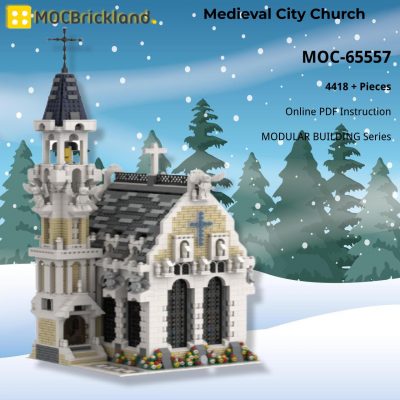 MODULAR BUILDING MOC 65557 Medieval City Church MOCBRICKLAND 1