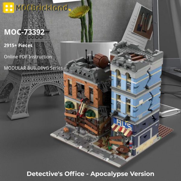 MODULAR BUILDING MOC 73392 Detectives Office Apocalypse Version by SugarBricks MOCBRICKLAND 6