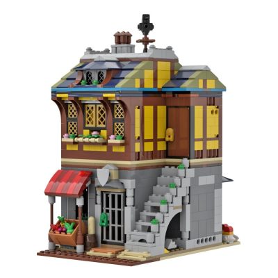 MODULAR BUILDING MOC 82698 Medieval Merchants House by LegoArtisan MOCBRICKLAND 3