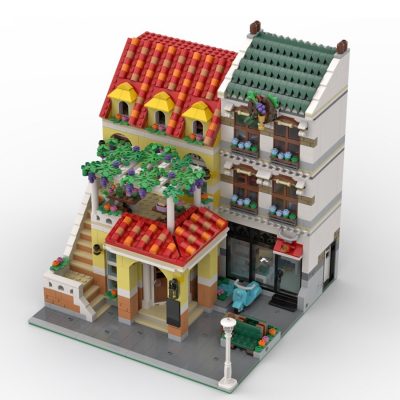 MODULAR BUILDING MOC 85678 La Locanda by LegoArtisan MOCBRICKLAND 3
