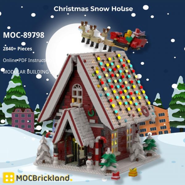 MODULAR BUILDING MOC 89798 Christmas Snow House MOCBRICKLAND 2