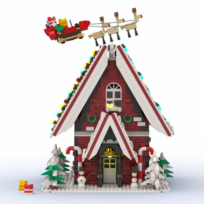 MODULAR BUILDING MOC 89798 Christmas Snow House MOCBRICKLAND 4 800x800 1