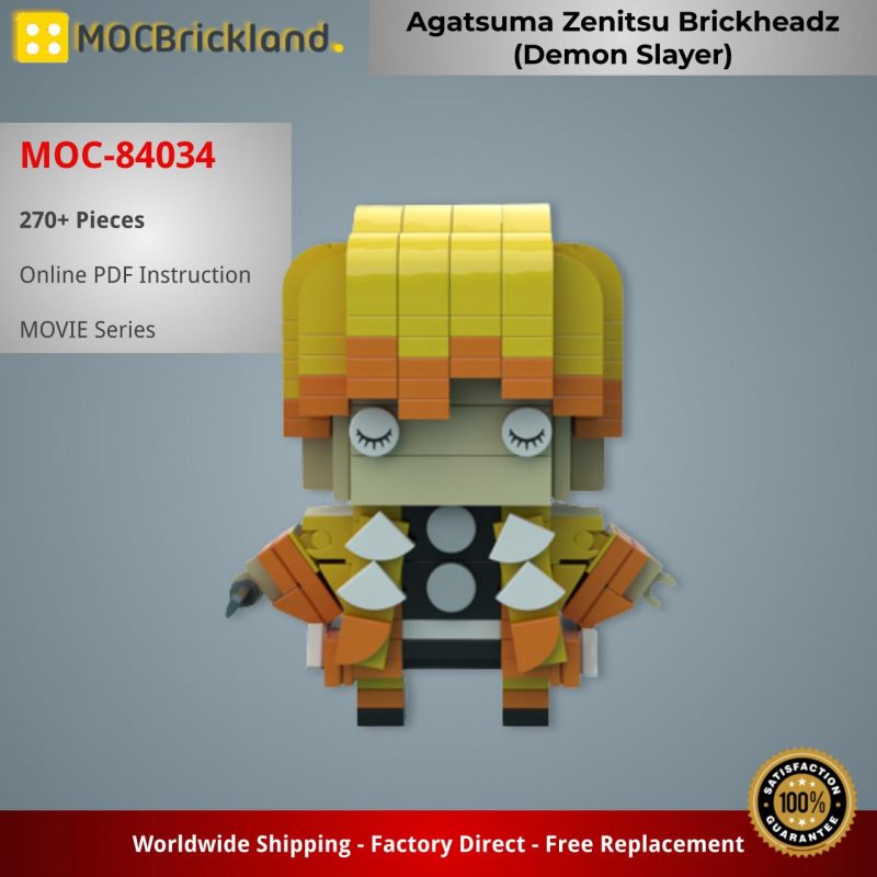 MOVIE MOC 84034 Agatsuma Zenitsu Brickheadz Demon Slayer by legomania josh MOCBRICKLAND 3 800x800 1
