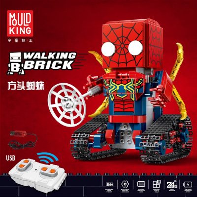 Marvel lepins Iron Man Spiderman Superman Super Heros Walking Bricks Remote Controlled Figurines Technic Blocks Motor 1