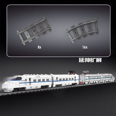 Mould King 12002 City World Railway The CRH2 High Speed Train Remote control train Building Blocks 3