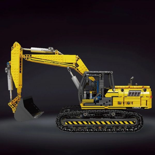 Mould King 17032 Yellow Link Belt 250 X 3 Mechanical Excavator 3