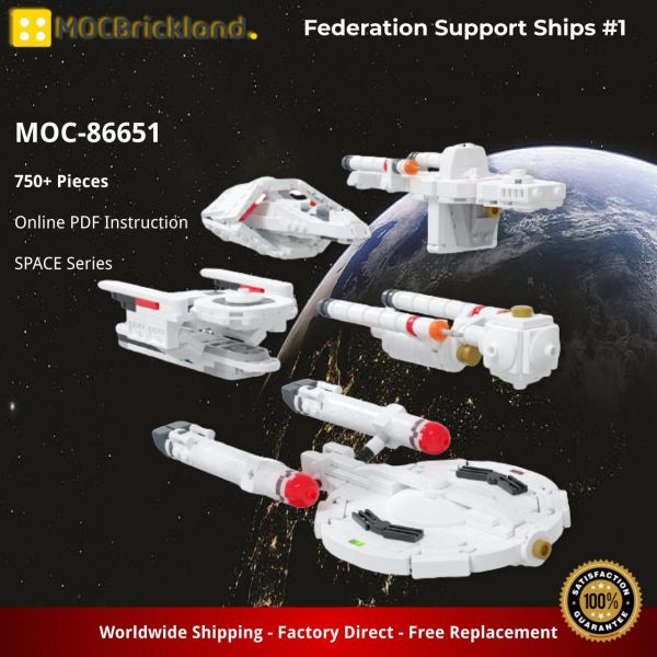 SPACE MOC 86651 Federation Support Ships 1 by ky e bricks MOCBRICKLAND