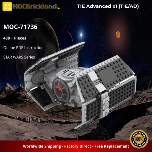 STAR WARS MOC 71736 TIE Advanced x1 TIEAD by scruffybrickherder MOCBRICKLAND 2