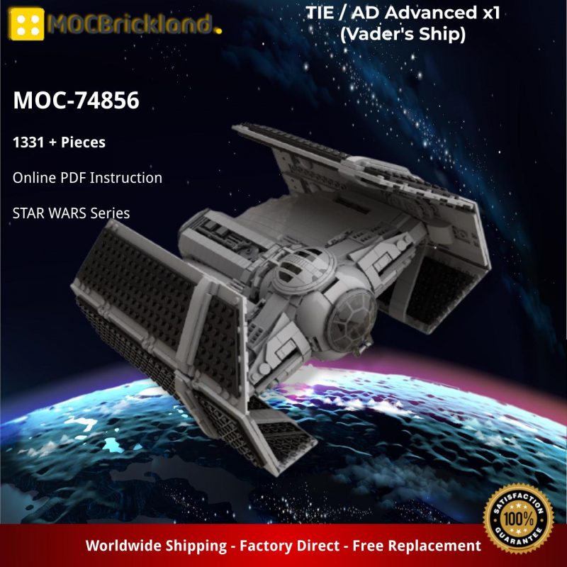 STAR WARS MOC 74856 TIE AD Advanced x1 Vaders Ship by thomin MOCBRICKLAND 1 800x800 1
