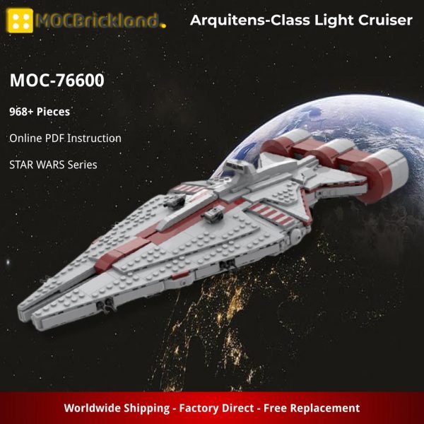 STAR WARS MOC 76600 Arquitens Class Light Cruiser by brickdefense MOCBRICKLAND 2