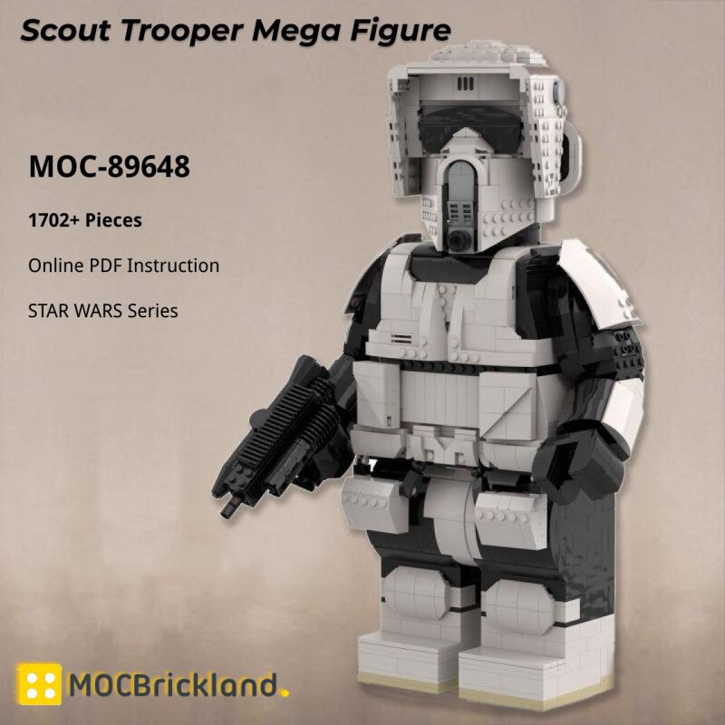 STAR WARS MOC 89648 Scout Trooper Mega Figure by Albo.Lego MOCBRICKLAND 2 800x800 1