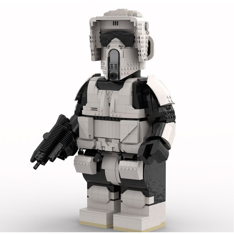 STAR WARS MOC 89648 Scout Trooper Mega Figure by Albo.Lego MOCBRICKLAND 3 1