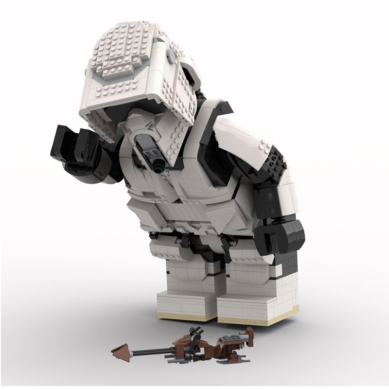 STAR WARS MOC 89648 Scout Trooper Mega Figure by Albo.Lego MOCBRICKLAND 4 1