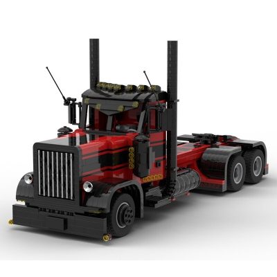 TECHNICIAN MOC 32567 Black and Red Peterbilt 389 by laouaistechnic MOCBRICKLAND 1