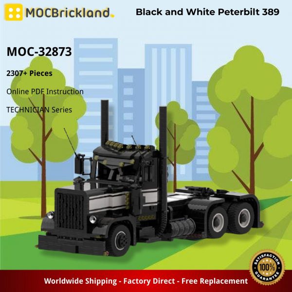 TECHNICIAN MOC 32873 Black and White Peterbilt 389 by laouaistechnic MOCBRICKLAND 2