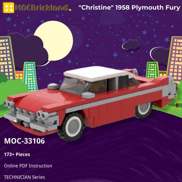 TECHNICIAN MOC 33106 Christine 1958 Plymouth Fury by RollingBricks MOCBRICKLAND 4