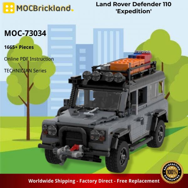 TECHNICIAN MOC 73034 Land Rover Defender 110 Expedition by Tangram MOCBRICKLAND 4