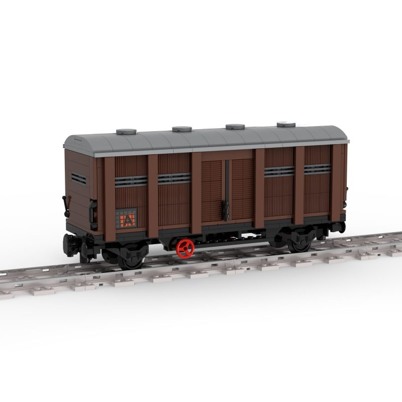 TECHNICIAN MOC 81221 BoxcarOrdinary Covered Wagon – 2 axles by langemat MOCBRICKLAND 4 800x800 1