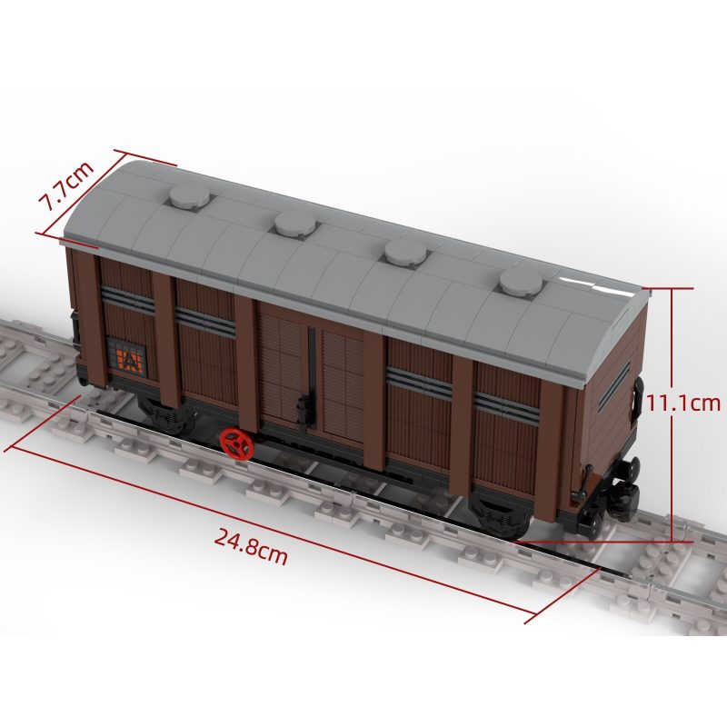 TECHNICIAN MOC 81221 BoxcarOrdinary Covered Wagon – 2 axles by langemat MOCBRICKLAND 7 800x800 1