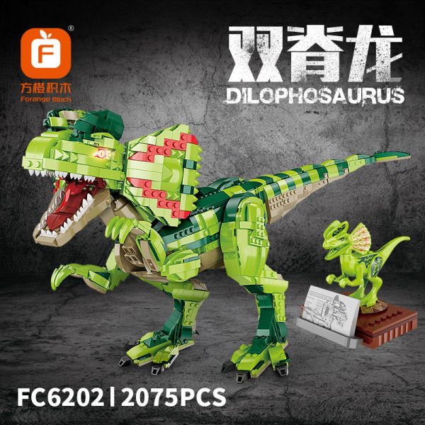 creator forange fc6202 green dilophosaurus 3800