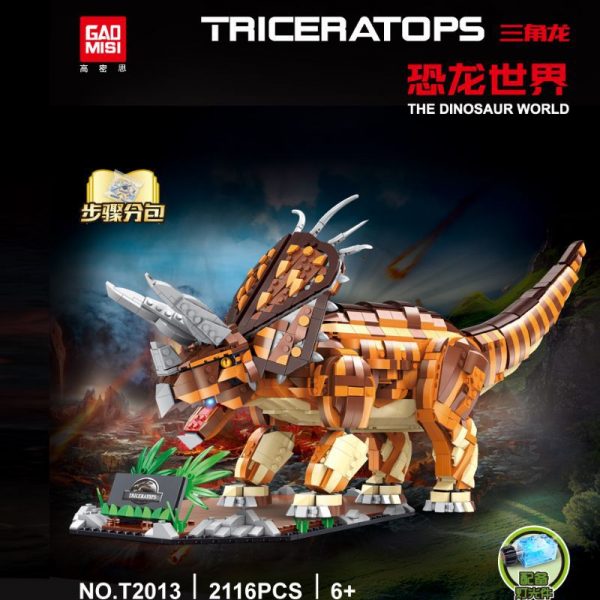 creator gao misi t2013 triceratops dinosaur world 8014