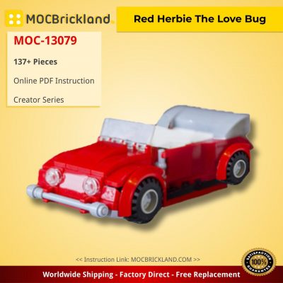 creator moc 13079 red herbie the love bug by jerrybuildsbricks mocbrickland 1299