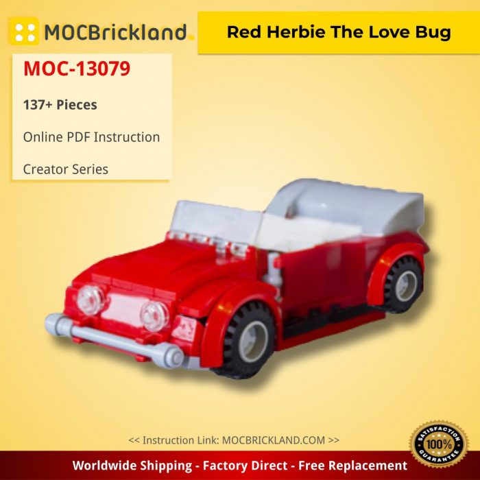 TECHNICIAN MOC-13079 Red Herbie The Love Bug by jerrybuildsbricks MOCBRICKLAND