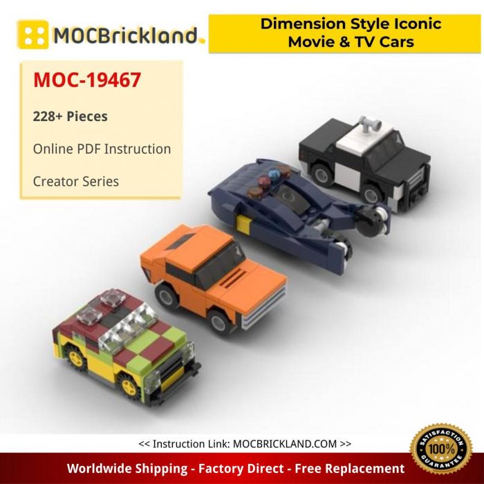 Creator MOC-19467 Dimension Style Iconic Movie and TV Cars by MOMAtteo79 MOCBRICKLAND