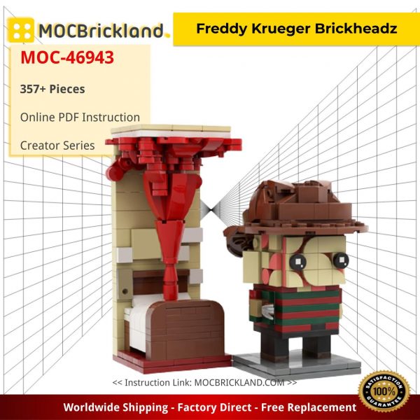 creator moc 46943 freddy krueger brickheadz by brickdroid mocbrickland 5817