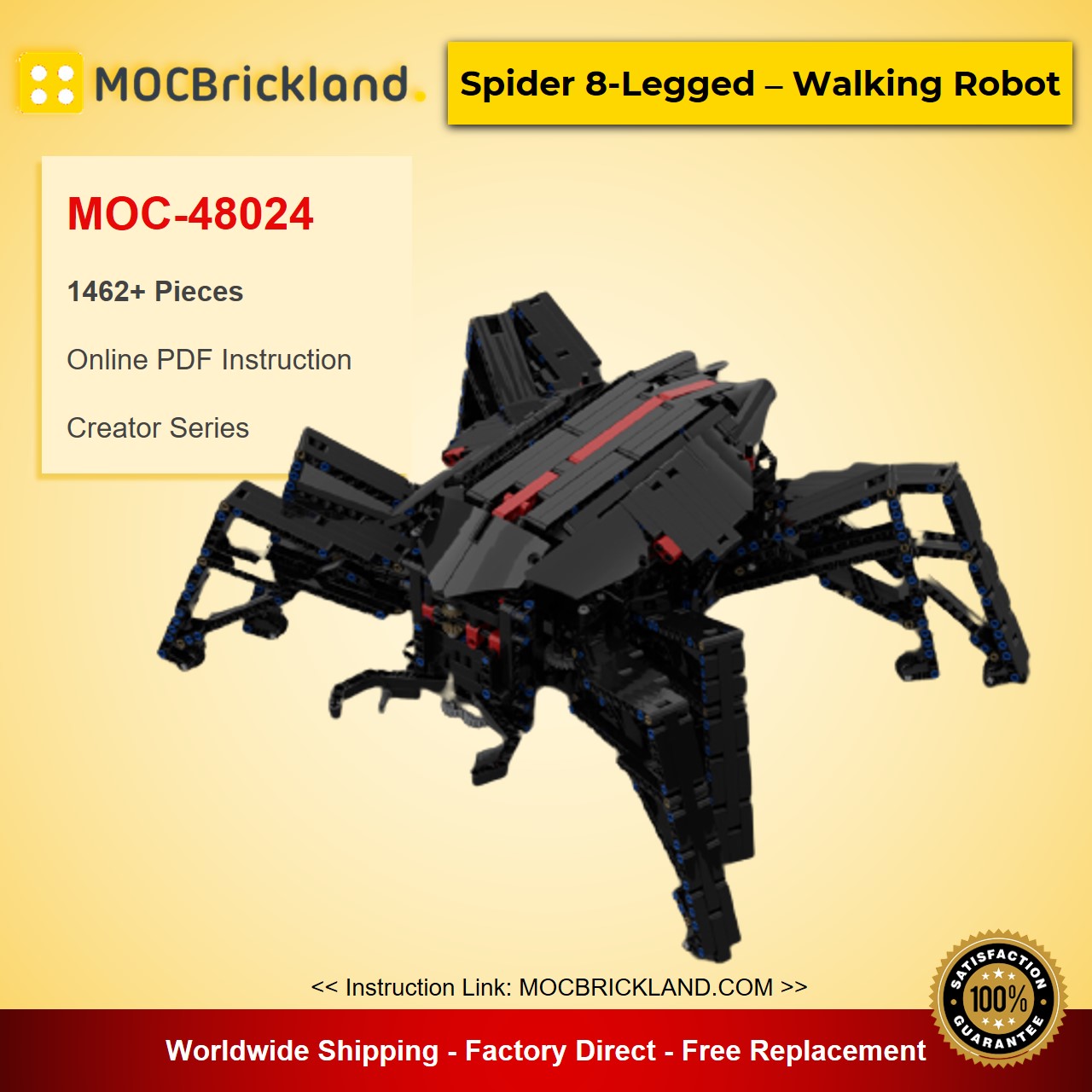 creator moc 48024 spider 8 legged walking robot by technicrocks mocbrickland 5674