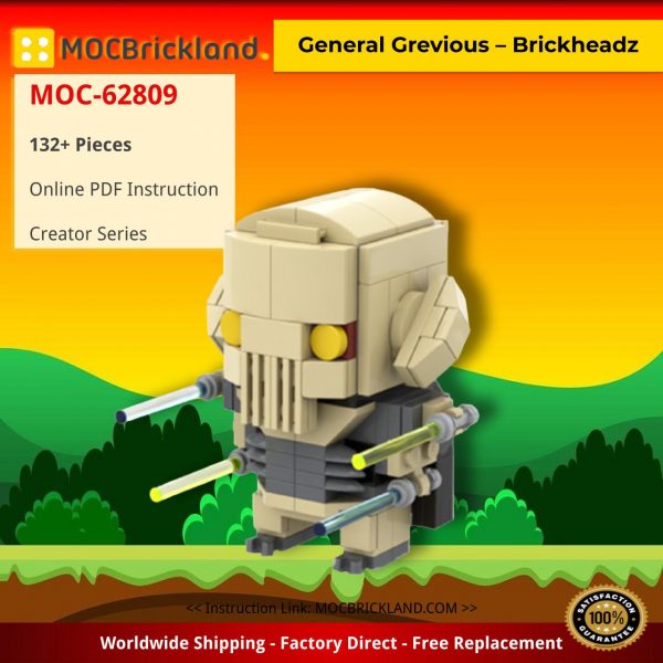 creator moc 62809 general grevious brickheadz by brickbuilt creations mocbrickland 3677