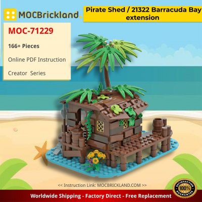 creator moc 71229 pirate shed 21322 barracuda bay extension by maniu81 mocbrickland 8523