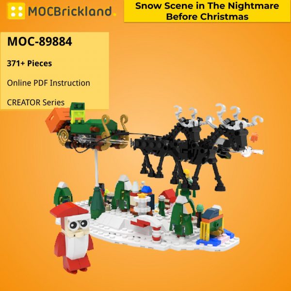 creator moc 89884 snow scene in the nightmare before christmas mocbrickland 8649