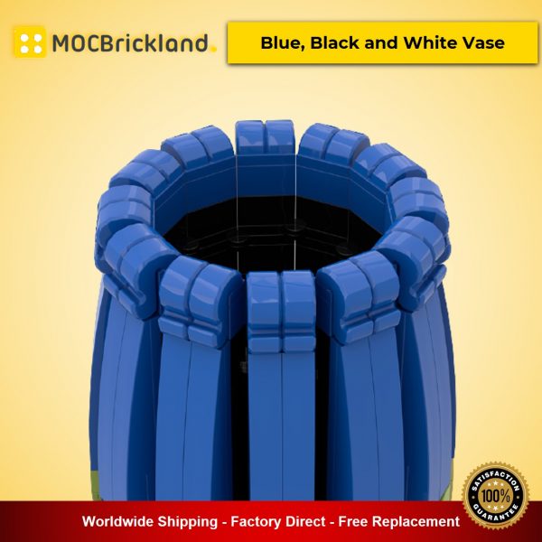 creator moc 90084 90085 90086 blue black and white vase compatible with moc flower bouquet 10280 40461 and 40460 mocbrickland 1089