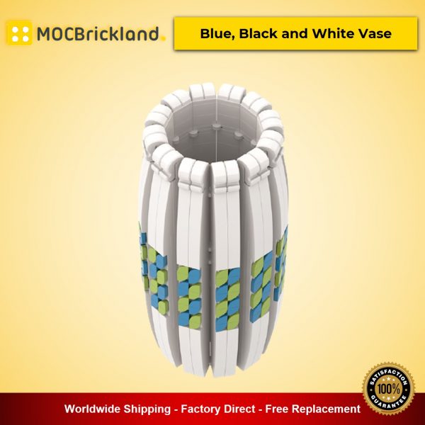 creator moc 90084 90085 90086 blue black and white vase compatible with moc flower bouquet 10280 40461 and 40460 mocbrickland 1122