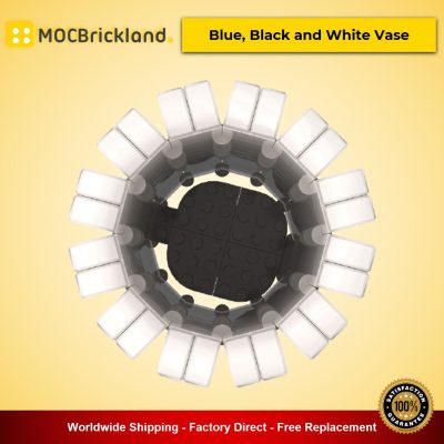 creator moc 90084 90085 90086 blue black and white vase compatible with moc flower bouquet 10280 40461 and 40460 mocbrickland 4891