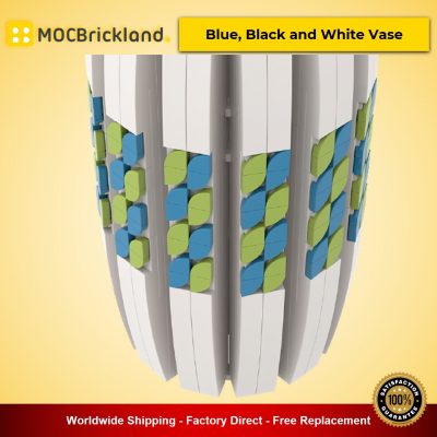creator moc 90084 90085 90086 blue black and white vase compatible with moc flower bouquet 10280 40461 and 40460 mocbrickland 5226