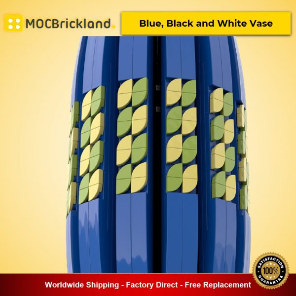 creator moc 90084 90085 90086 blue black and white vase compatible with moc flower bouquet 10280 40461 and 40460 mocbrickland 7241