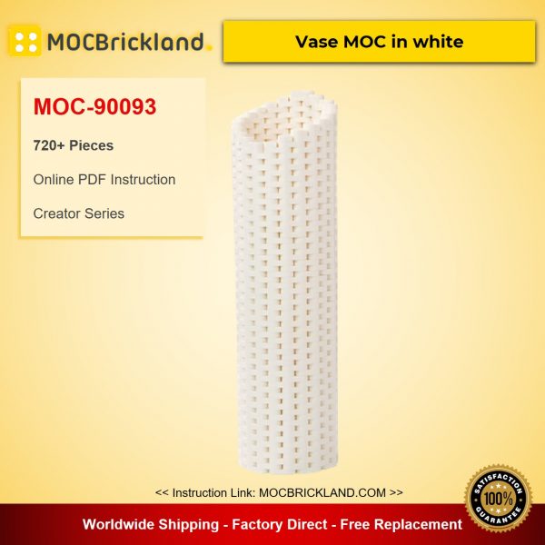 creator moc 90093 vase moc in white compatible with moc flower bouquet 10280 40461 and 40460 mocbrickland 4539