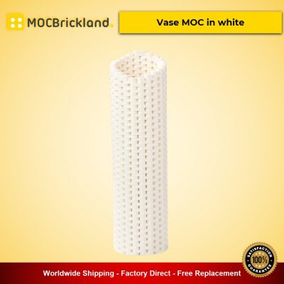 creator moc 90093 vase moc in white compatible with moc flower bouquet 10280 40461 and 40460 mocbrickland 7497